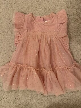 GAP Pink Gold Star Tulle Dress